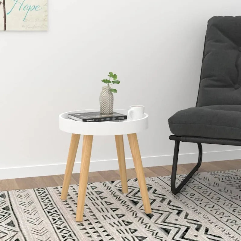 Table d'appoint ronde, multicolore (noir/blanc/gris), pour 1 personne