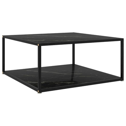  Coffee Table Black 31.5x31.5x13.8 Tempered Glass - 31.5 x 31.5 x 13.8