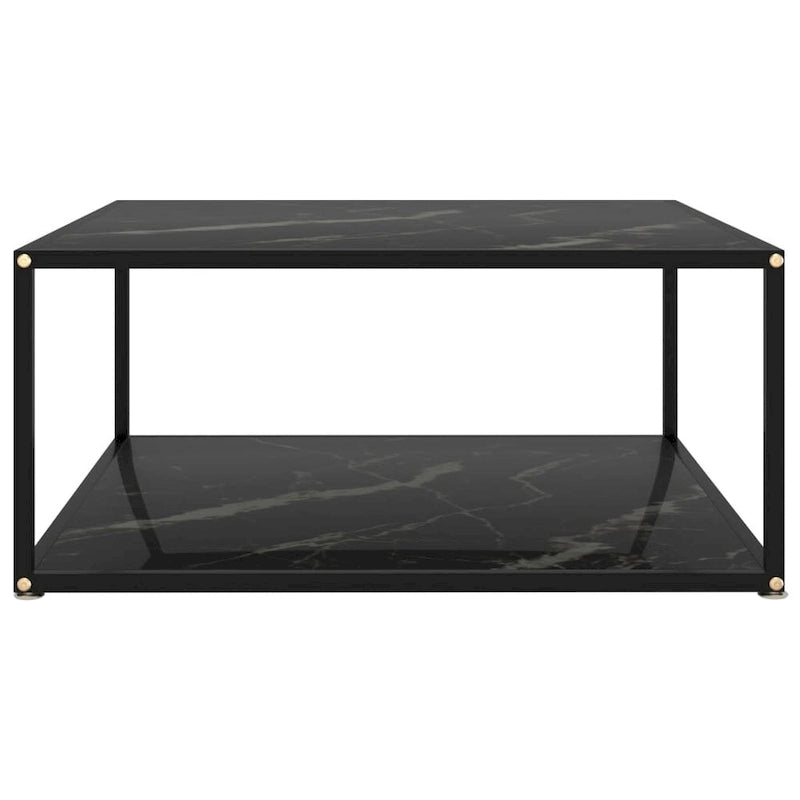 Table basse ronde en verre trempé – Noire, 2 étages | Assemblage 1 personne