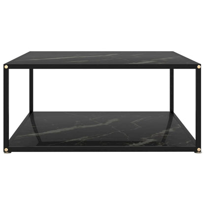 Table basse ronde en verre trempé – Noire, 2 étages | Assemblage 1 personne