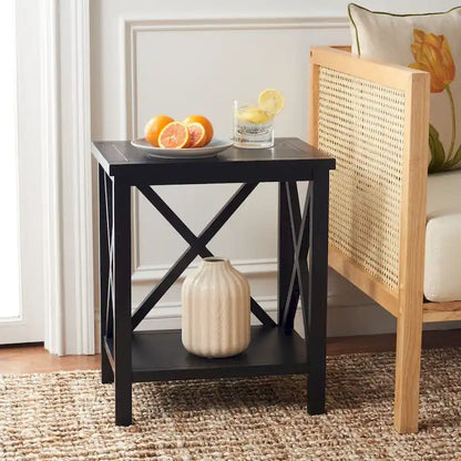 Table d'appoint à croisillons, multicolore (noir/chêne/sarcelle/gris/blanc/vert), pour 1 personne