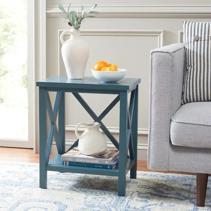 Table d'appoint à croisillons, multicolore (noir/chêne/sarcelle/gris/blanc/vert), pour 1 personne