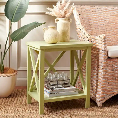 Table d'appoint à croisillons, multicolore (noir/chêne/sarcelle/gris/blanc/vert), pour 1 personne