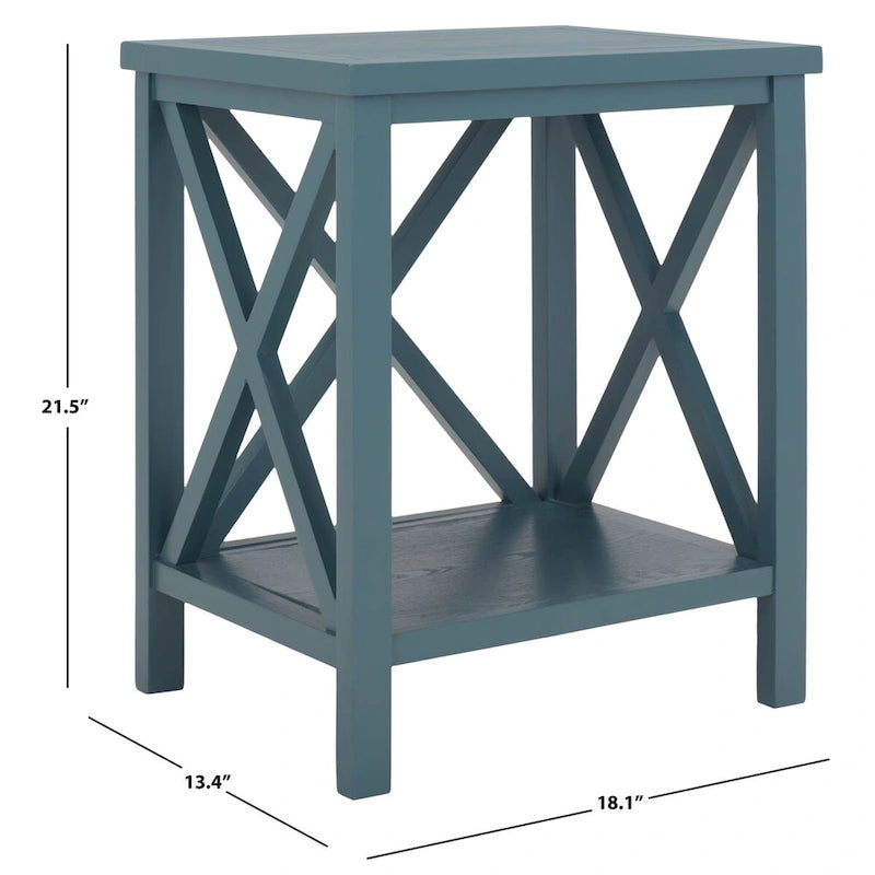 Table d'appoint à croisillons, multicolore (noir/chêne/sarcelle/gris/blanc/vert), pour 1 personne