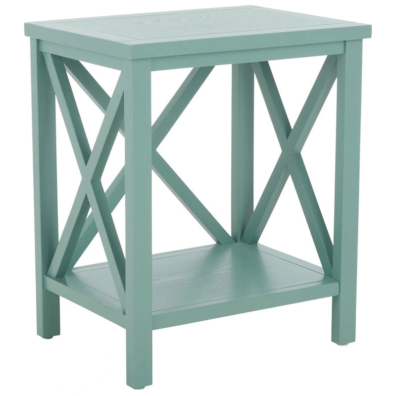 Table d'appoint à croisillons, multicolore (noir/chêne/sarcelle/gris/blanc/vert), pour 1 personne
