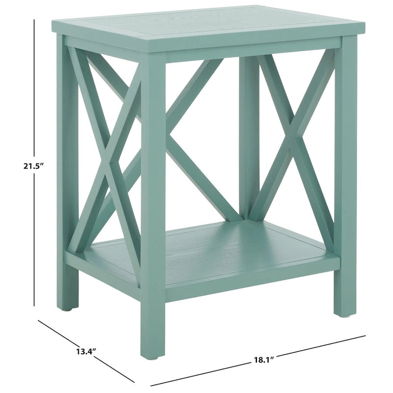 Table d'appoint à croisillons, multicolore (noir/chêne/sarcelle/gris/blanc/vert), pour 1 personne