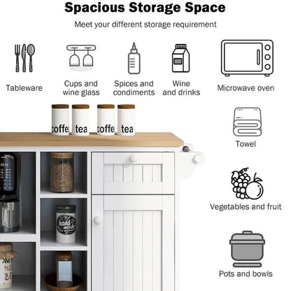 Desserte de cuisine à roulettes, Meuble de rangement, Plateau en bois massif