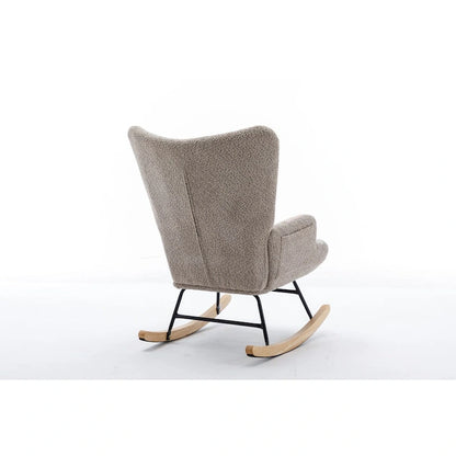 Fauteuil à bascule tapissé patchwork – Multicolore / Vert / Rose / Bleu antique – Siège unique