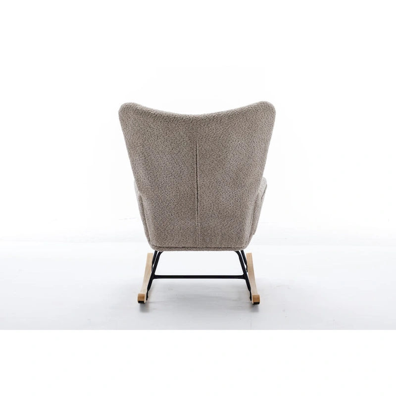 Fauteuil à bascule tapissé patchwork – Multicolore / Vert / Rose / Bleu antique – Siège unique