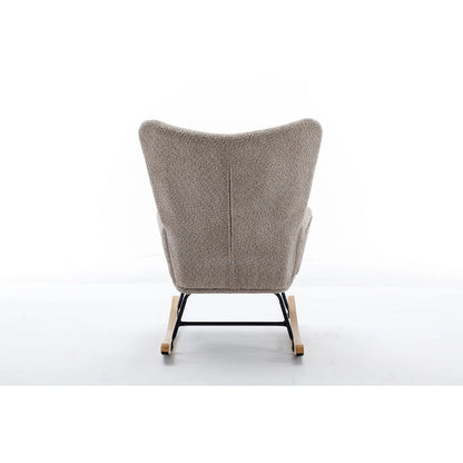 Fauteuil à bascule tapissé patchwork – Multicolore / Vert / Rose / Bleu antique – Siège unique