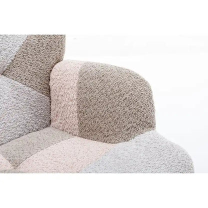Fauteuil à bascule tapissé patchwork – Multicolore / Vert / Rose / Bleu antique – Siège unique