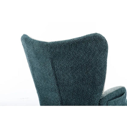 Fauteuil à bascule tapissé patchwork – Multicolore / Vert / Rose / Bleu antique – Siège unique