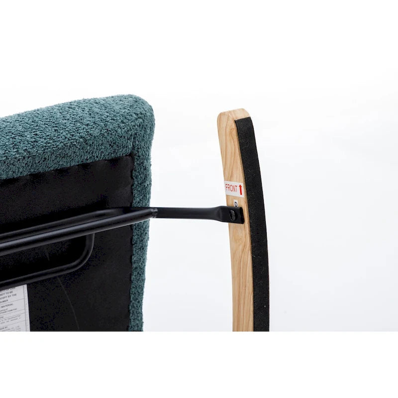 Fauteuil à bascule tapissé patchwork – Multicolore / Vert / Rose / Bleu antique – Siège unique