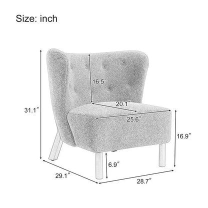 Fauteuil d'appoint Sherpa sans accoudoirs – Siège unique avec pieds en bois de noyer