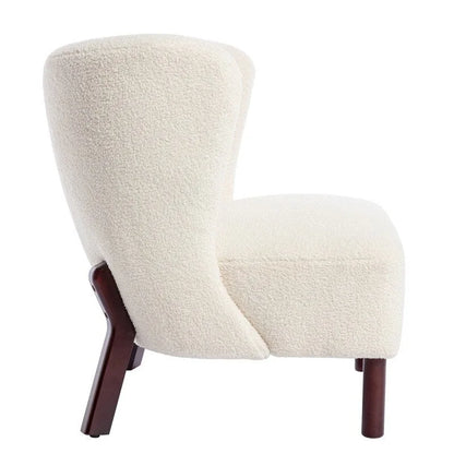 Fauteuil d'appoint Sherpa sans accoudoirs – Siège unique avec pieds en bois de noyer