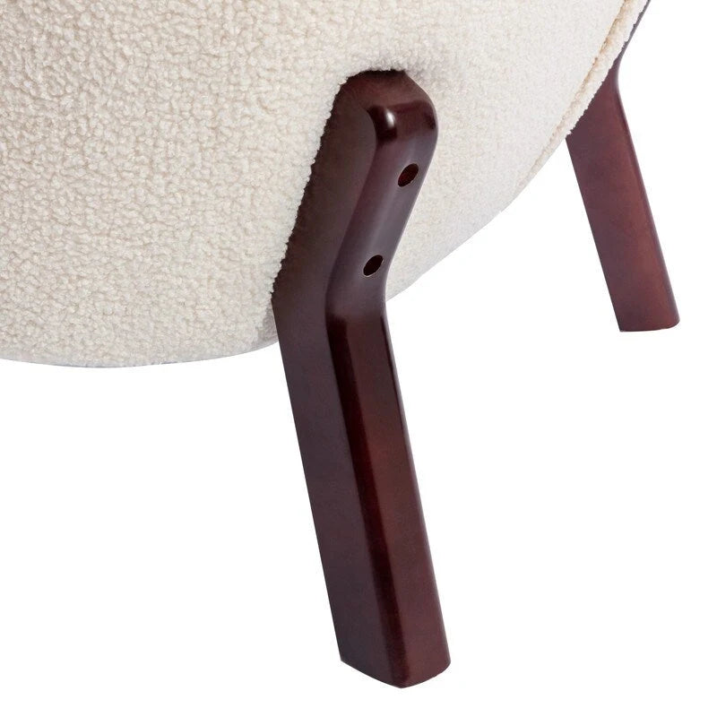 Fauteuil d'appoint Sherpa sans accoudoirs – Siège unique avec pieds en bois de noyer