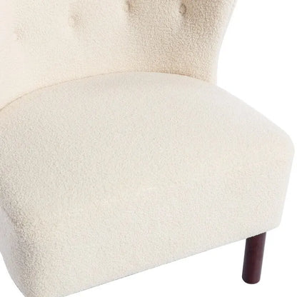 Fauteuil d'appoint Sherpa sans accoudoirs – Siège unique avec pieds en bois de noyer