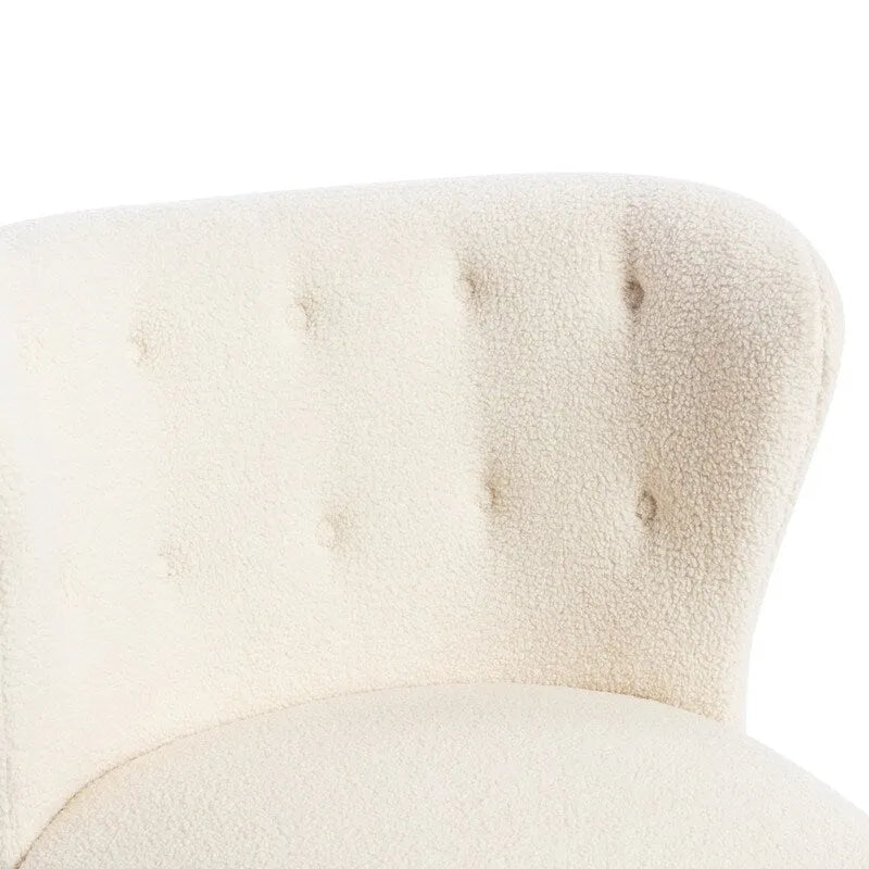 Fauteuil d'appoint Sherpa sans accoudoirs – Siège unique avec pieds en bois de noyer
