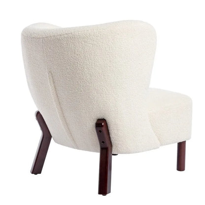Fauteuil d'appoint Sherpa sans accoudoirs – Siège unique avec pieds en bois de noyer
