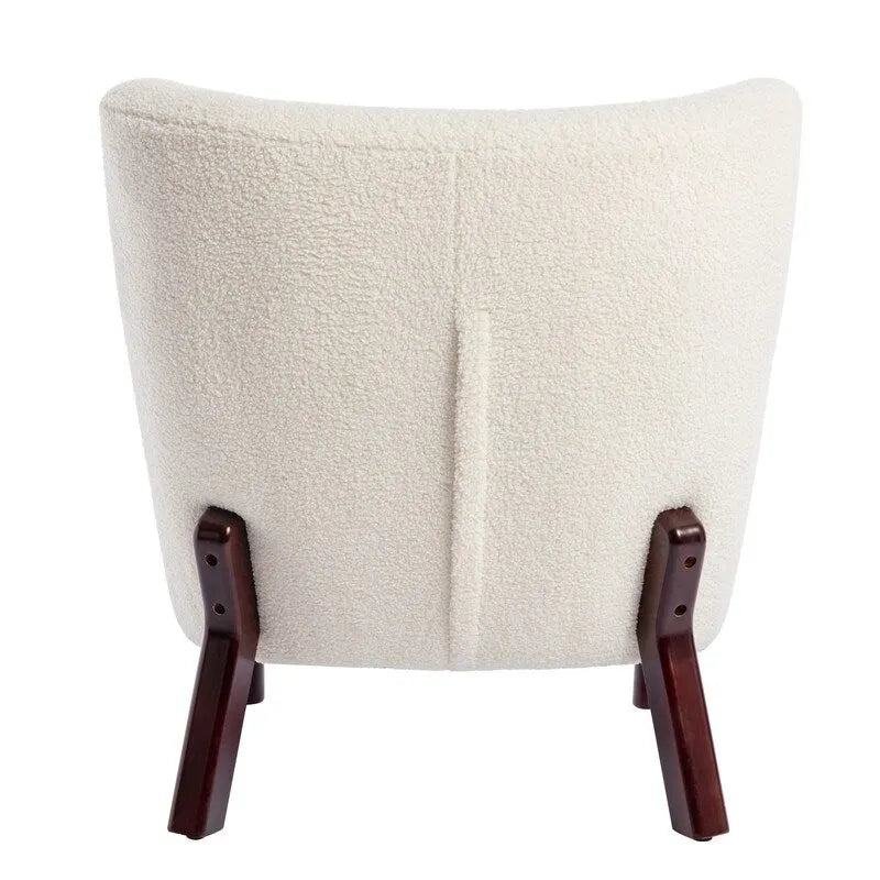 Fauteuil d'appoint Sherpa sans accoudoirs – Siège unique avec pieds en bois de noyer