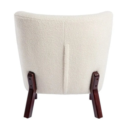 Fauteuil d'appoint Sherpa sans accoudoirs – Siège unique avec pieds en bois de noyer