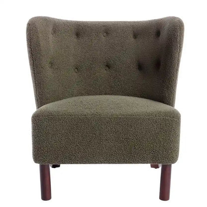 Fauteuil d'appoint Sherpa sans accoudoirs – Siège unique avec pieds en bois de noyer