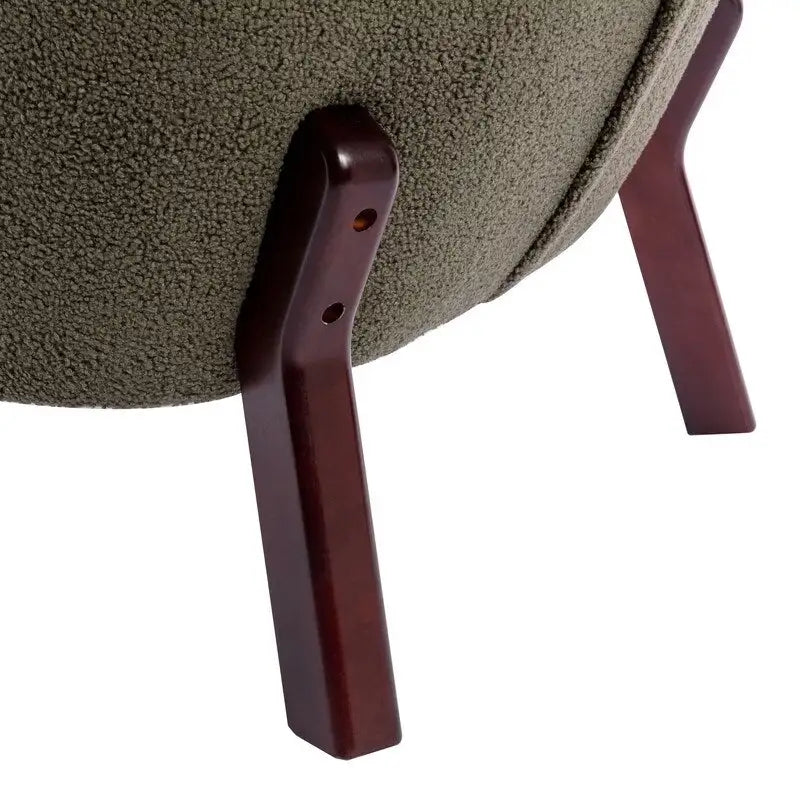Fauteuil d'appoint Sherpa sans accoudoirs – Siège unique avec pieds en bois de noyer