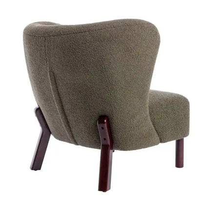 Fauteuil d'appoint Sherpa sans accoudoirs – Siège unique avec pieds en bois de noyer
