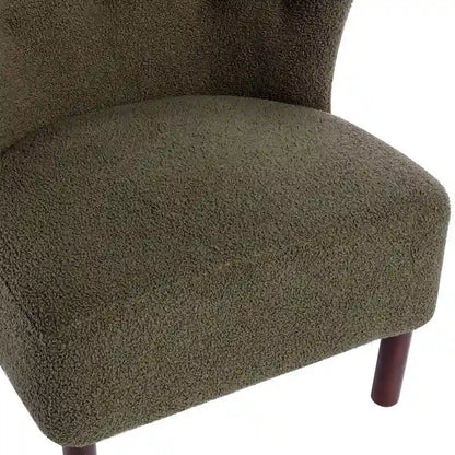 Fauteuil d'appoint Sherpa sans accoudoirs – Siège unique avec pieds en bois de noyer