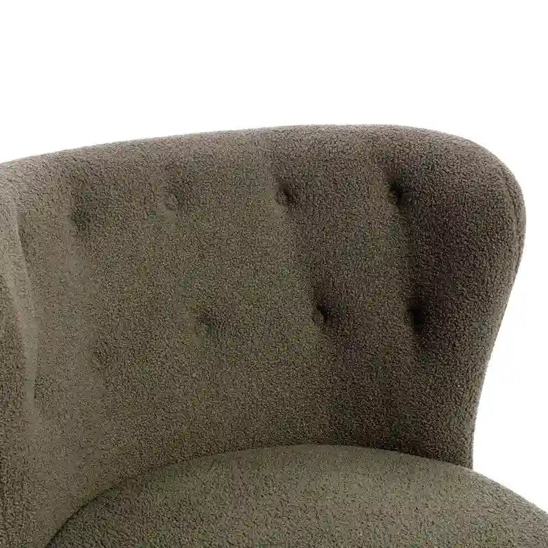 Fauteuil d'appoint Sherpa sans accoudoirs – Siège unique avec pieds en bois de noyer