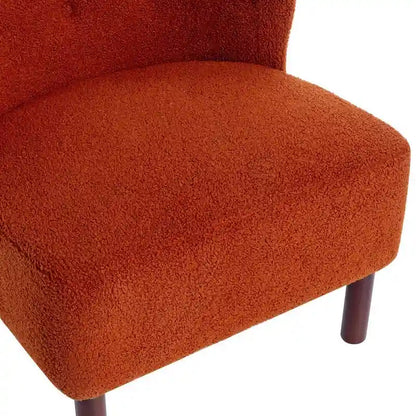 Fauteuil d'appoint Sherpa sans accoudoirs – Siège unique avec pieds en bois de noyer