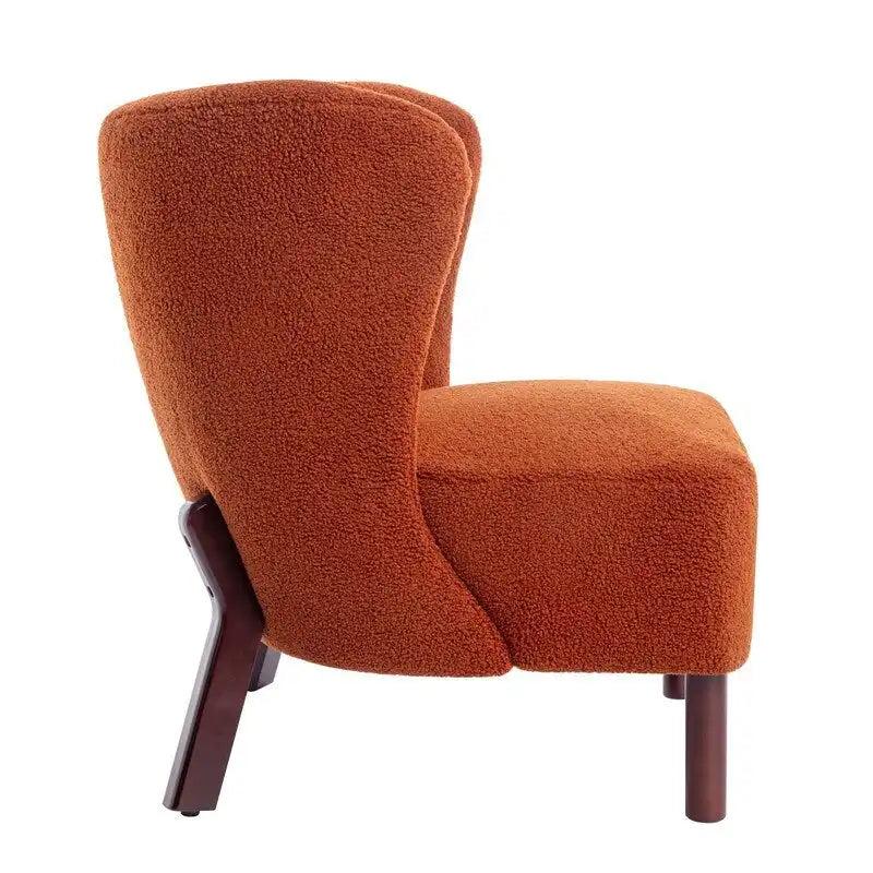 Fauteuil d'appoint Sherpa sans accoudoirs – Siège unique avec pieds en bois de noyer