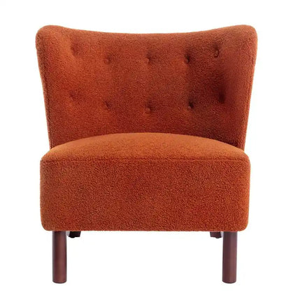 Fauteuil d'appoint Sherpa sans accoudoirs – Siège unique avec pieds en bois de noyer