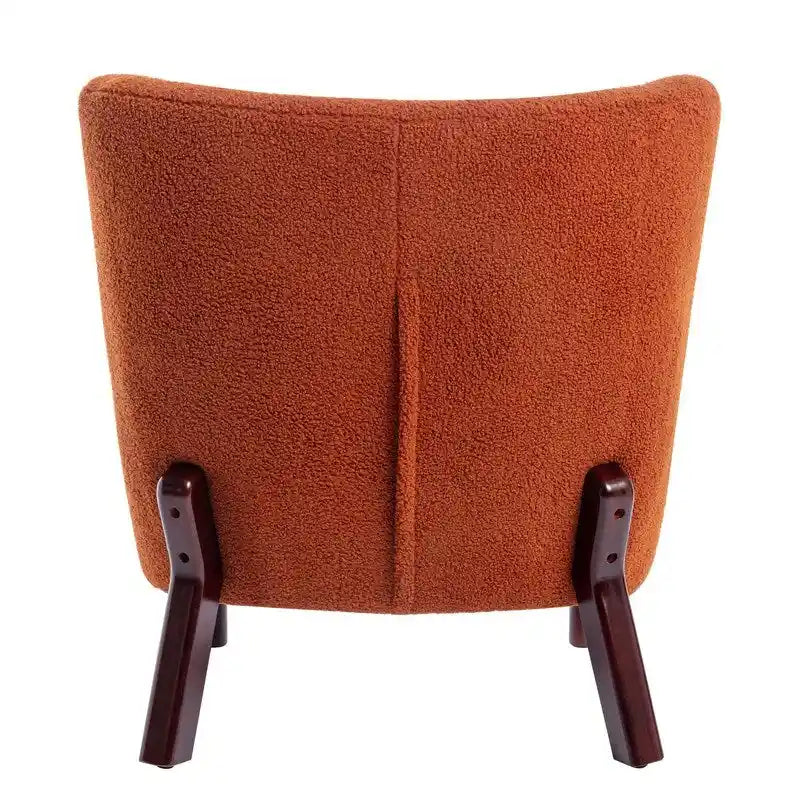Fauteuil d'appoint Sherpa sans accoudoirs – Siège unique avec pieds en bois de noyer