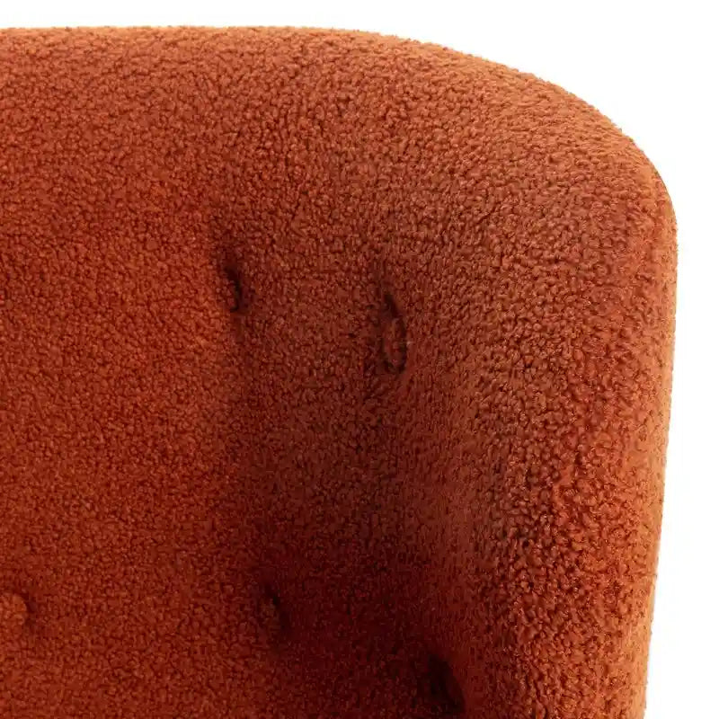Fauteuil d'appoint Sherpa sans accoudoirs – Siège unique avec pieds en bois de noyer