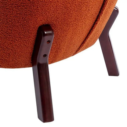 Fauteuil d'appoint Sherpa sans accoudoirs – Siège unique avec pieds en bois de noyer