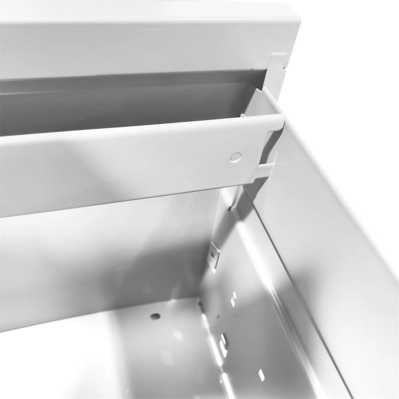 Classeur métallique 4 tiroirs – Blanc / Noir, un seul utilisateur