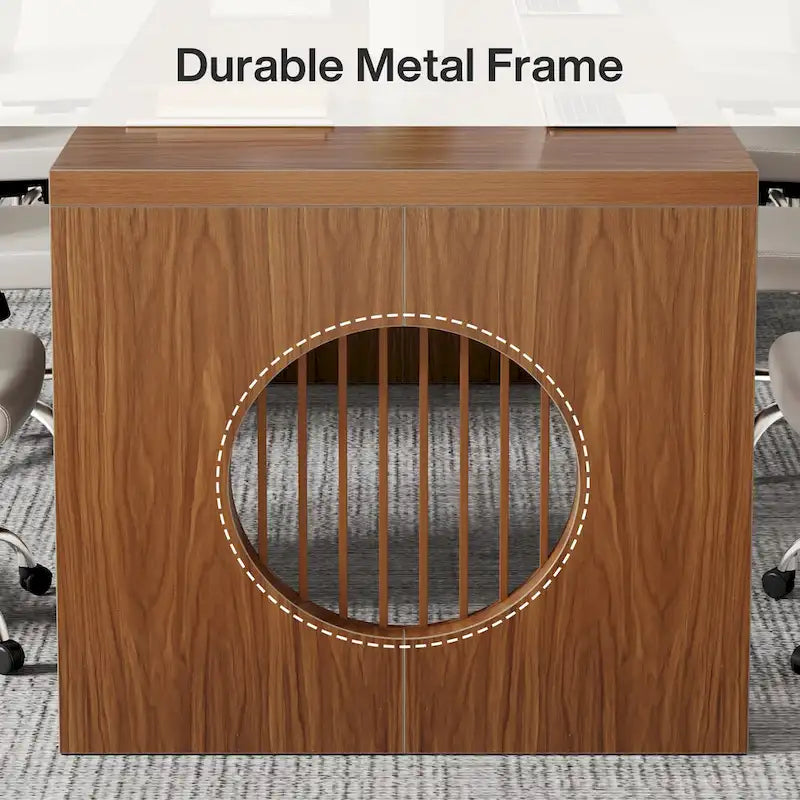 Bureau industriel de 160 cm – Grain de bois marron, plateau en MDF, 1 place