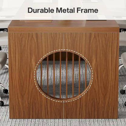 Bureau industriel de 160 cm – Grain de bois marron, plateau en MDF, 1 place