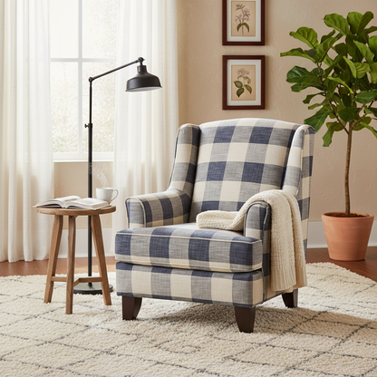 Fauteuil d’appoint Indigo à carreaux Buffalo – Siège simple