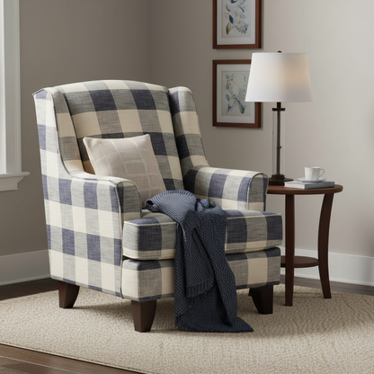Fauteuil d’appoint Indigo à carreaux Buffalo – Siège simple