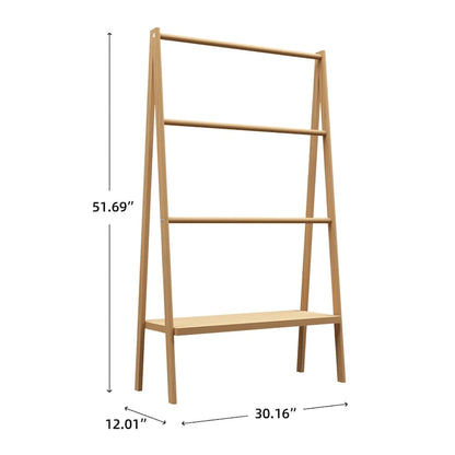 Étagère à serviettes en bambou avec étagère de rangement