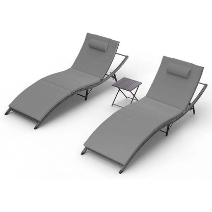 Ensemble de 3 chaises longues d'extérieur Kullavik
