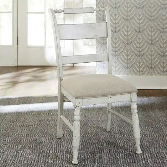 Chaises d'appoint à dossier à lattes Whitney en lin antique (Lot de 2)