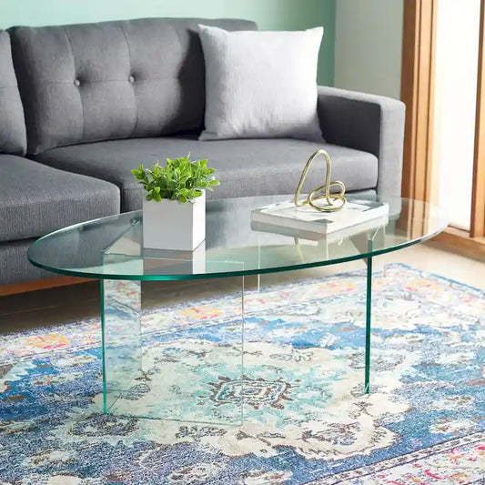 SAFAVIEH Beda Table basse en verre trempé - 47 L x 28 P x 16 H - 47Lx28Px16H
