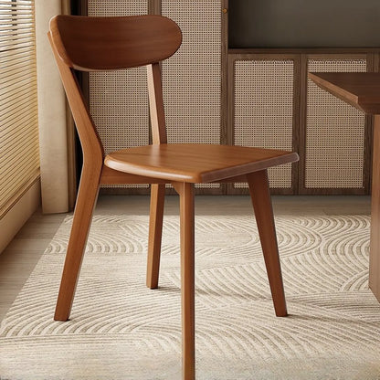 Chaise de salle à manger moderne sans accoudoirs, en bois, à dossier bas et ouvert