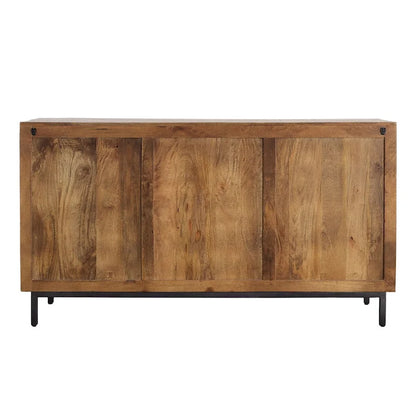Bahut large Brantley de 160 cm avec 2 tiroirs, marron