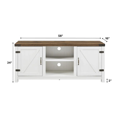 Meuble TV avec porte de grange Middlebrook Firebranch 58 pouces
