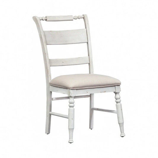 Chaises d'appoint à dossier à lattes Whitney en lin antique (Lot de 2)