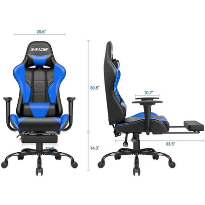 Chaise de jeu avec repose-pieds - Chaise de bureau ergonomique
